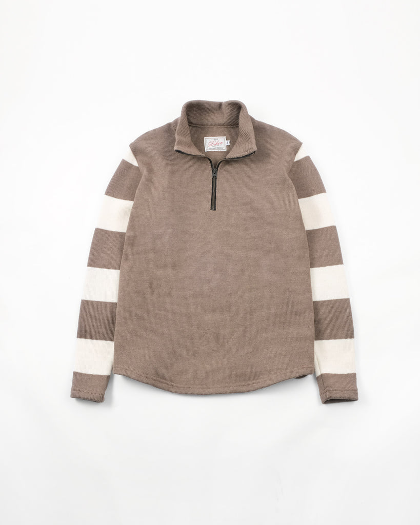 1/4 Zip Moto-Jersey - Cafe / Natural