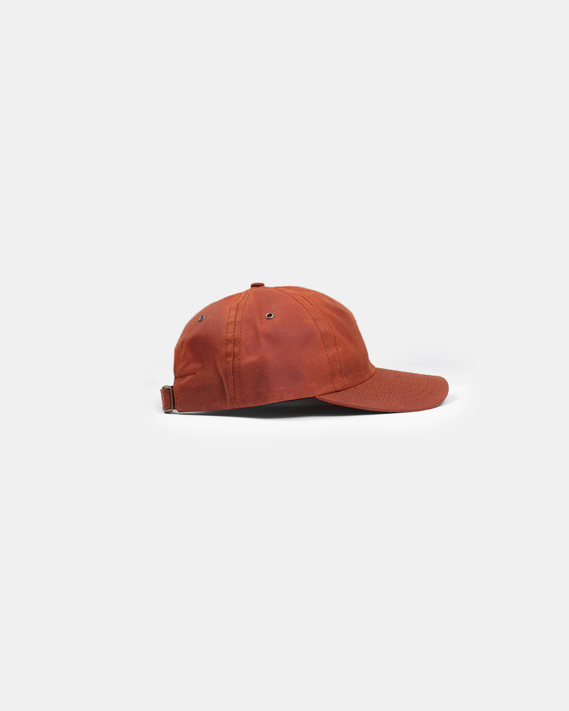 Unstructured Baseball Hat - Brick Red Waxed Canvas