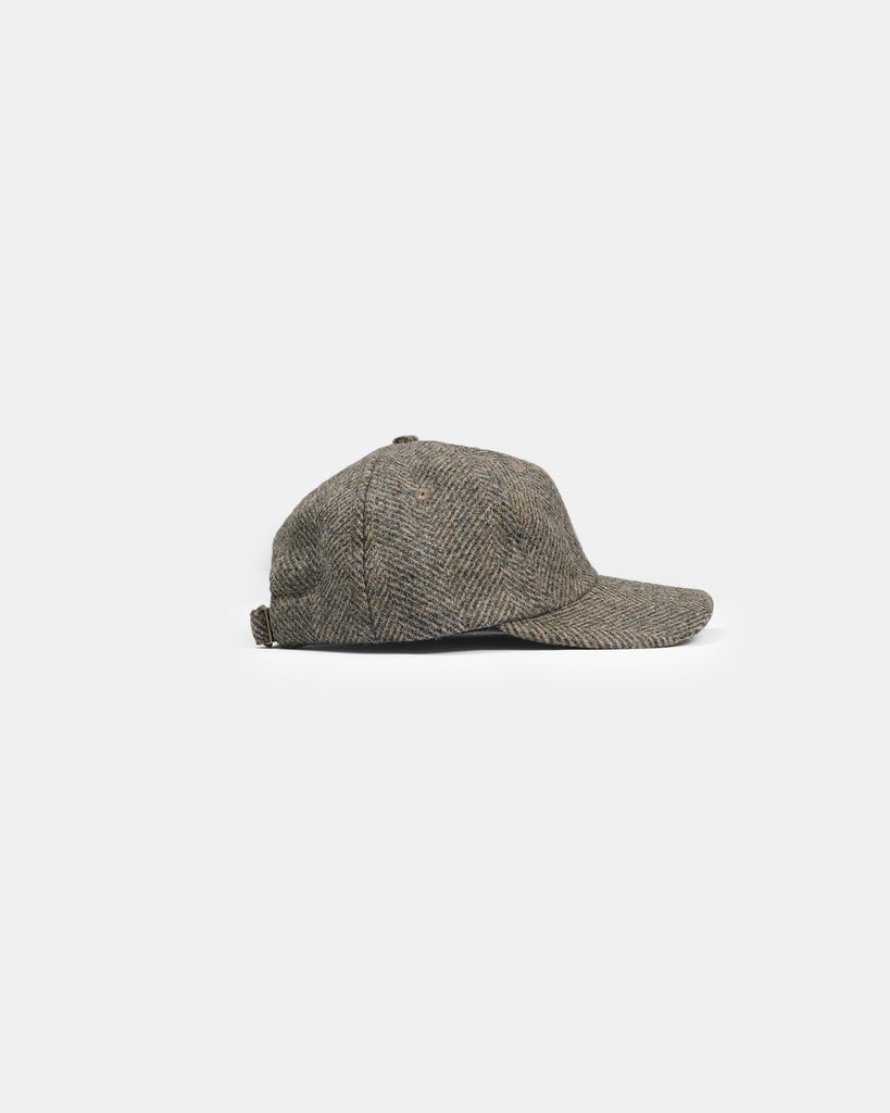 Unstructured Baseball Hat - Warm Charcoal Herringbone