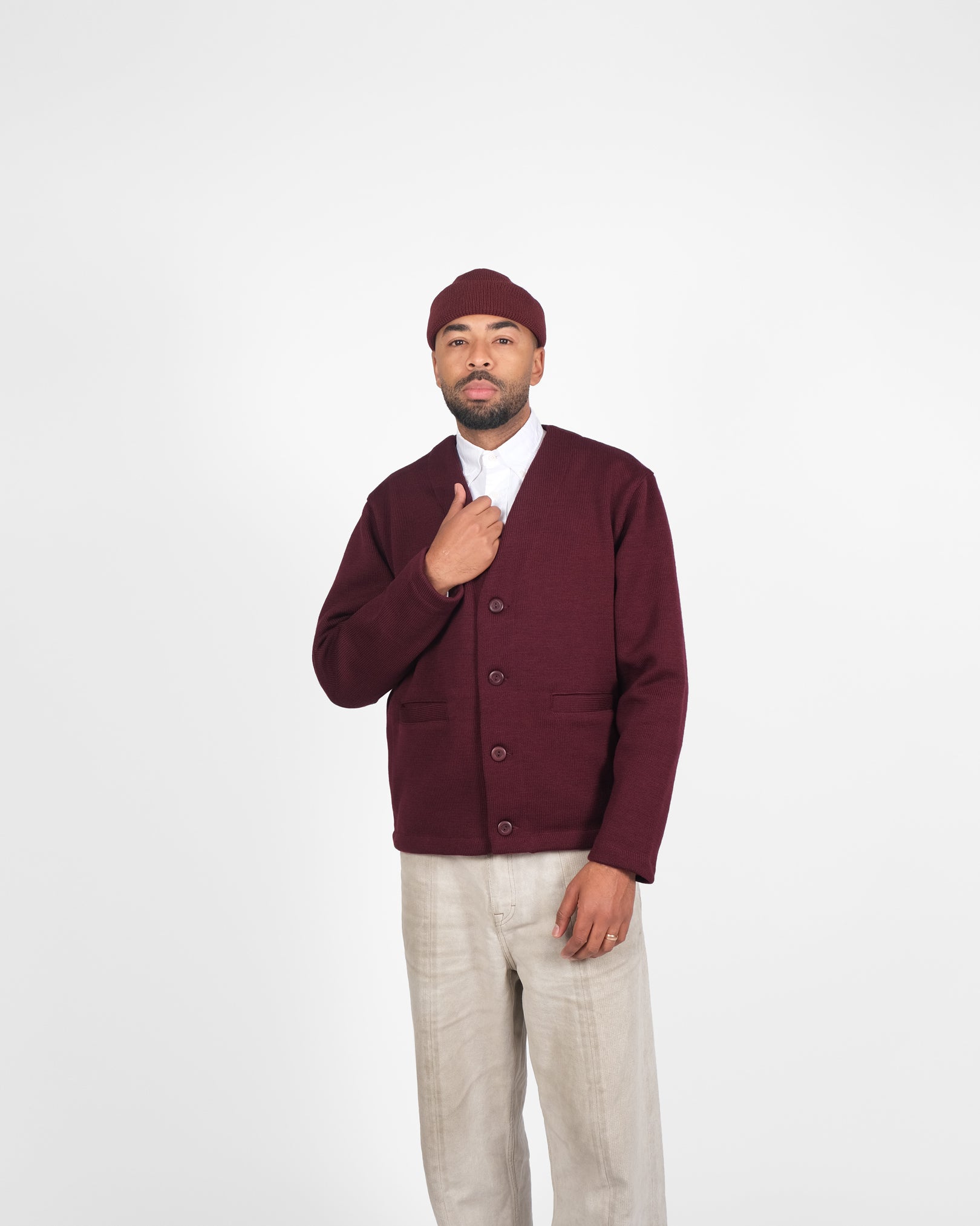 Slouchy Cardigan - Burgundy L Slouchy Cardigan - Burgundy L