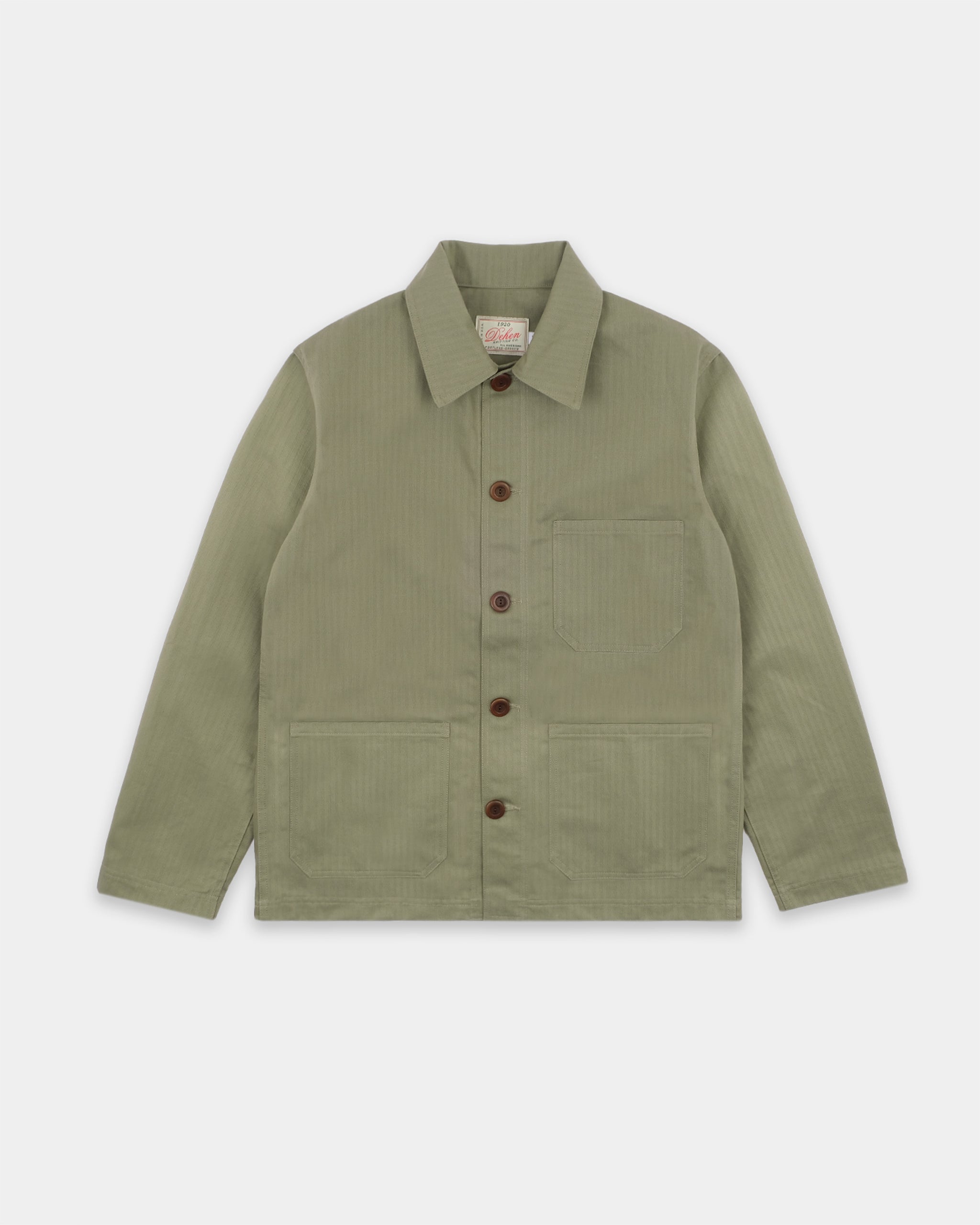 Woven Chore Coat - Sage Dry Waxed Cotton – Dehen 1920