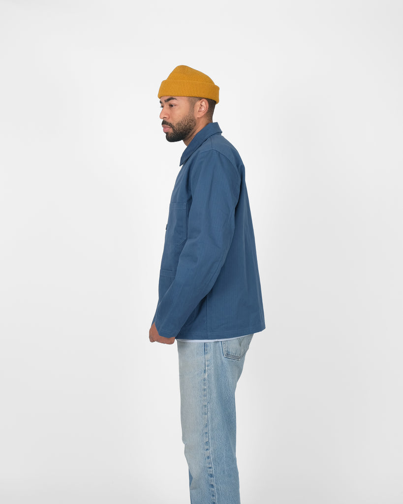 Woven Chore Coat - Mock Blue