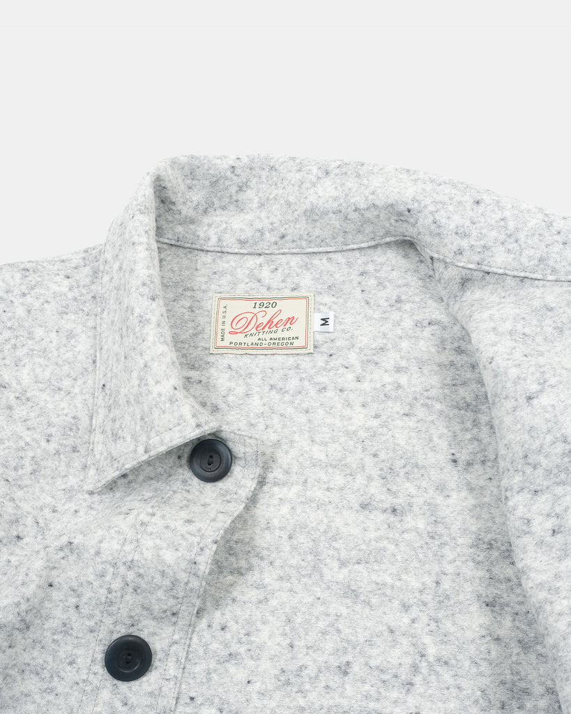 Woven Chore Coat - Natural & Navy Heather