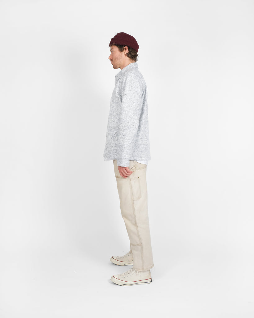 Woven Chore Coat - Natural & Navy Heather