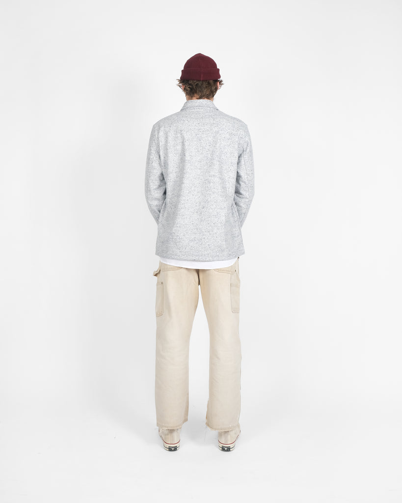 Woven Chore Coat - Natural & Navy Heather