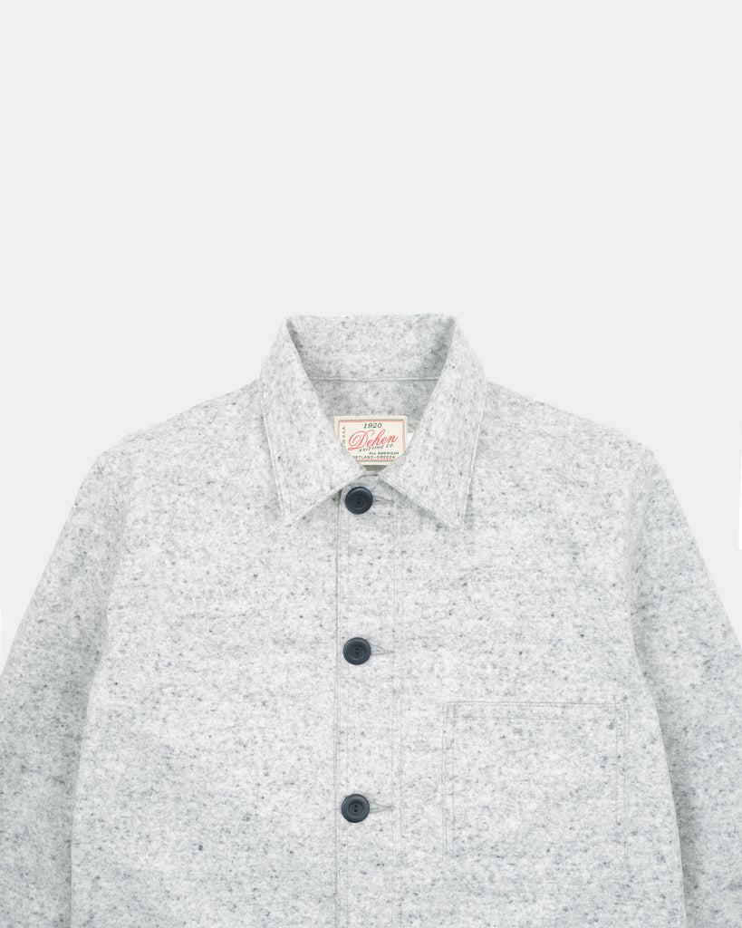 Woven Chore Coat - Natural & Navy Heather
