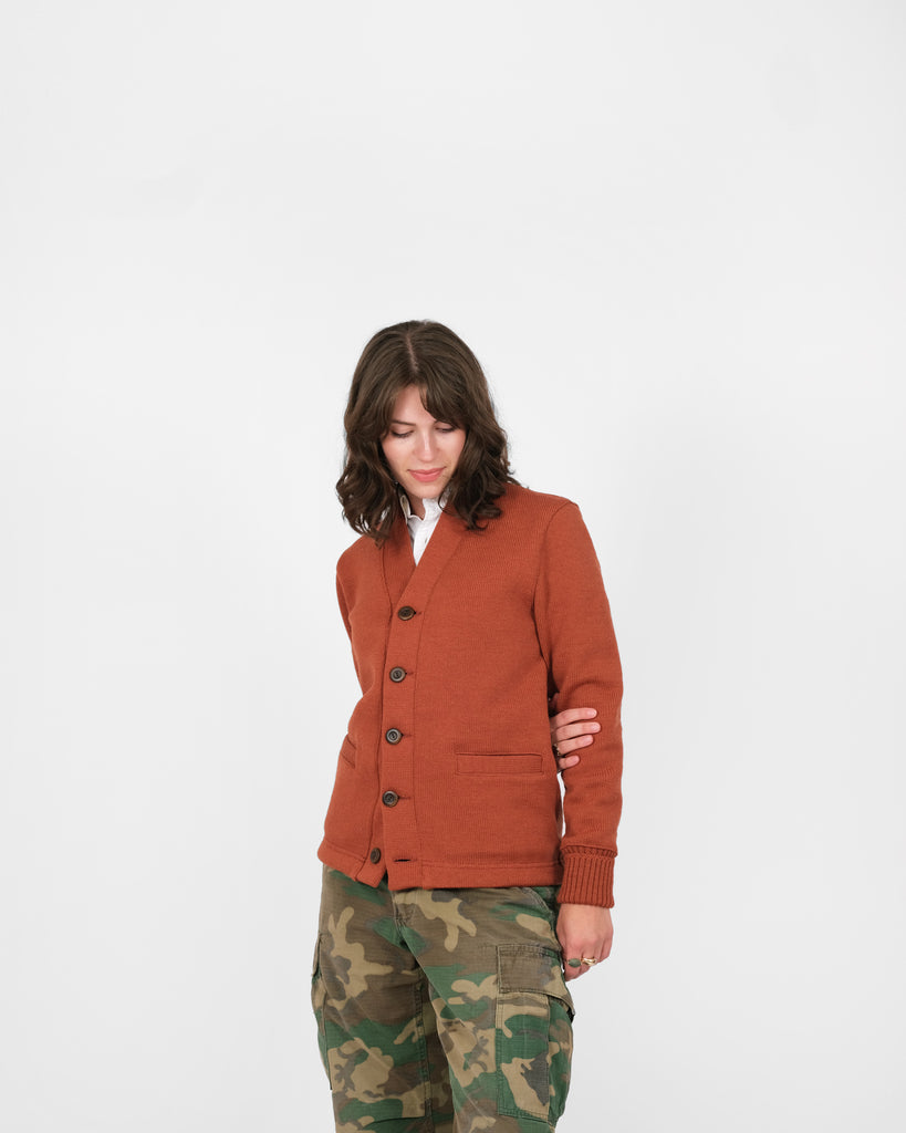 Women's Classic Cardigan - Burnt Orange