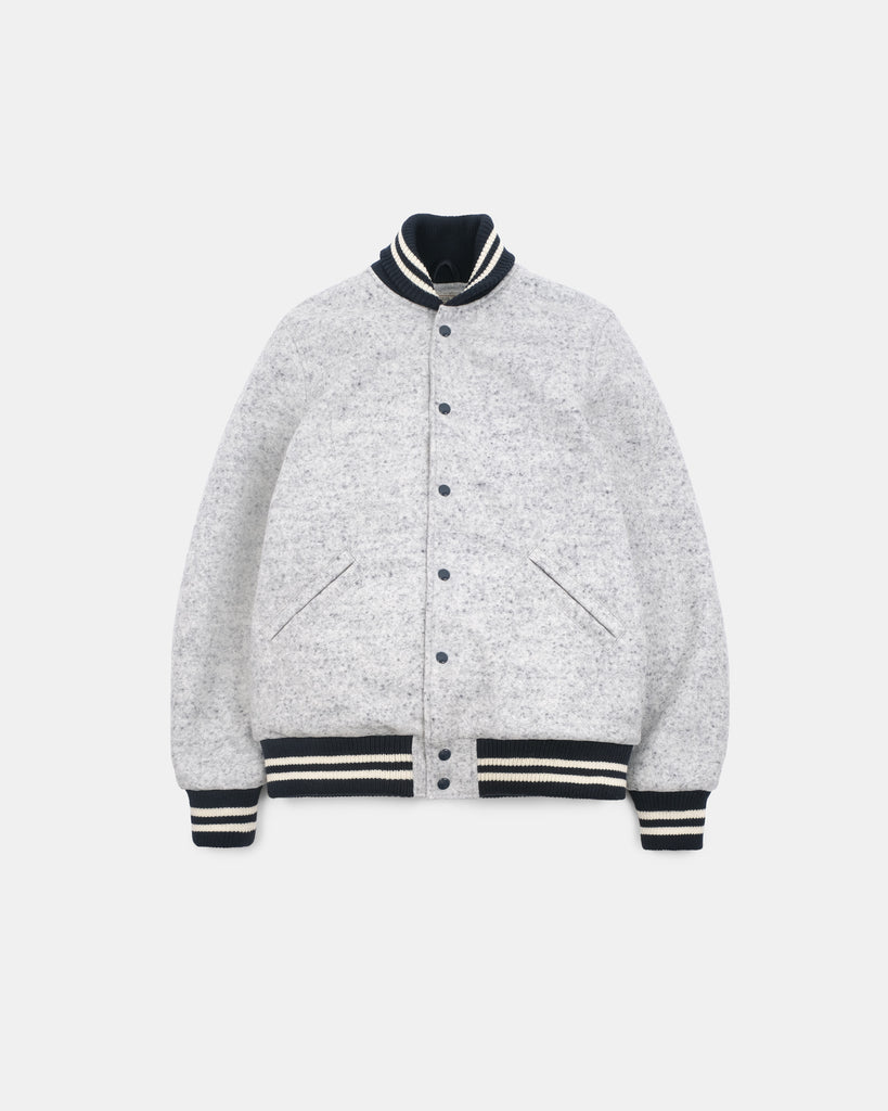 Wool Club Jacket - Natural / Navy Heather