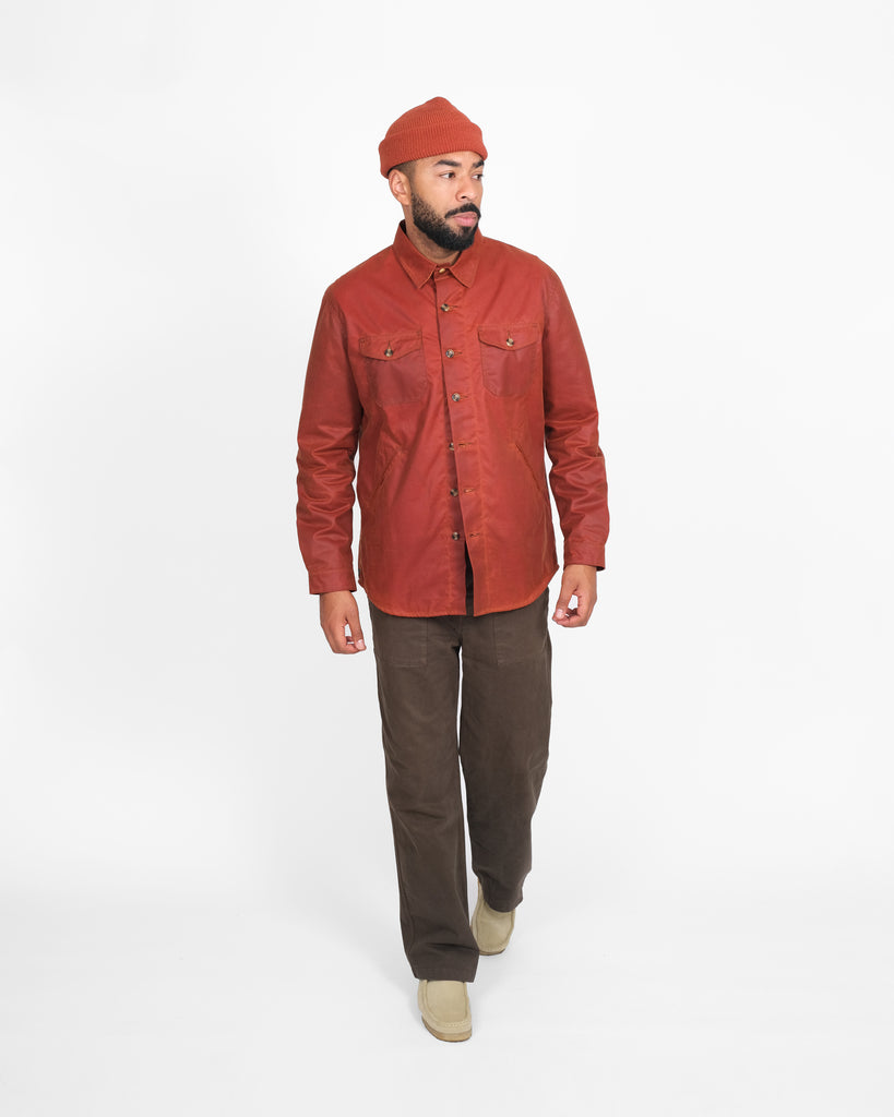 Crissman Overshirt - Waxed Canvas Brick Red