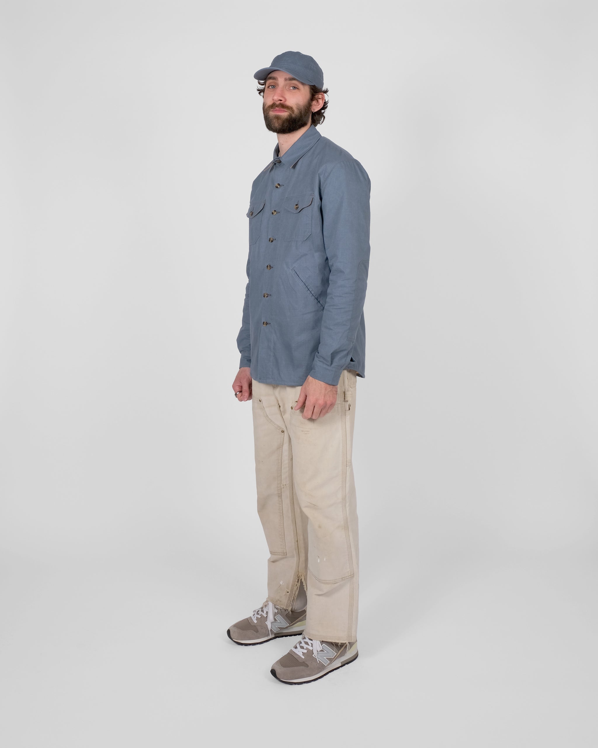 Crissman Overshirt - Faded Blue Dry Waxed Rip Stop – Dehen 1920