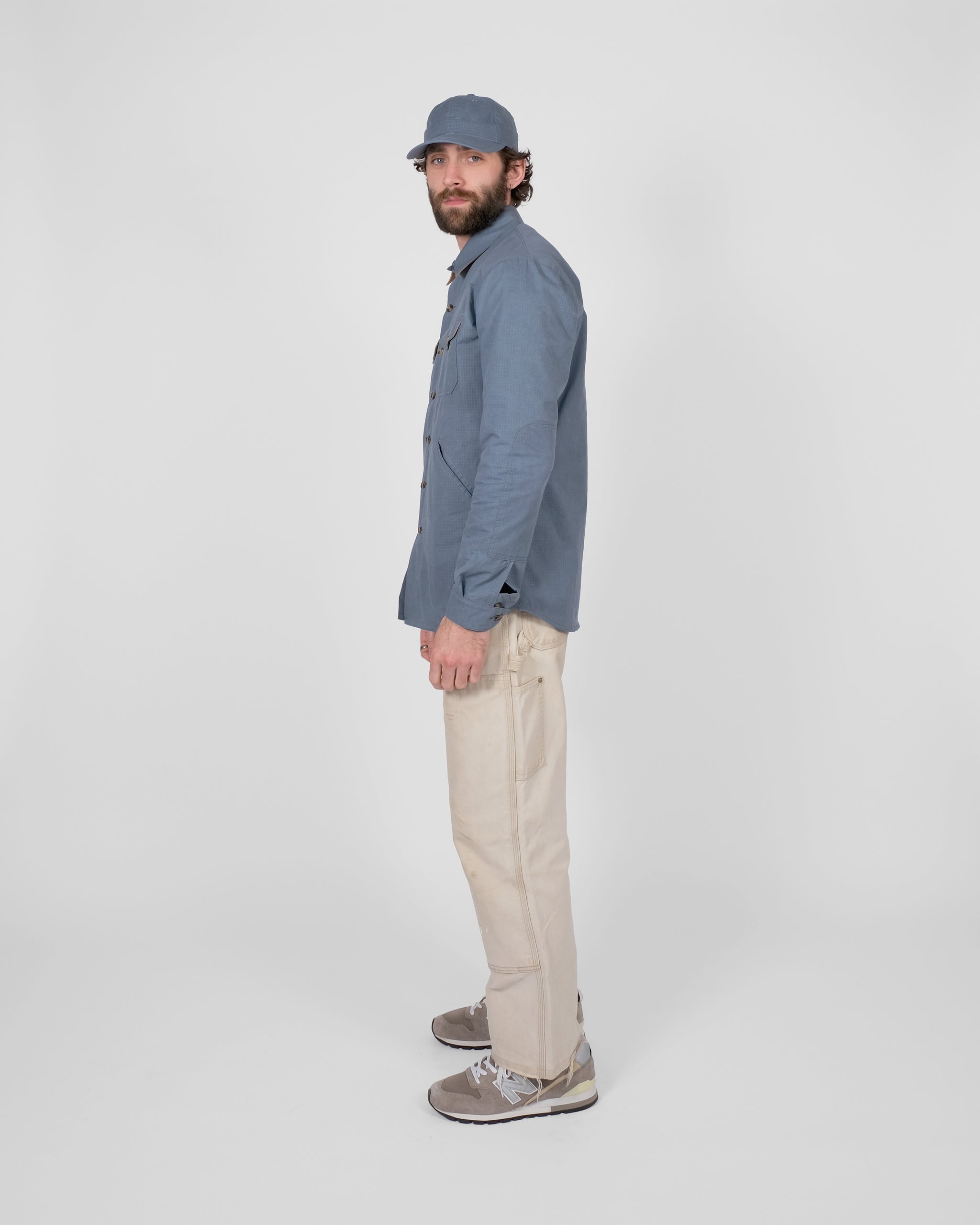 Crissman Overshirt - Faded Blue Dry Waxed Rip Stop – Dehen 1920