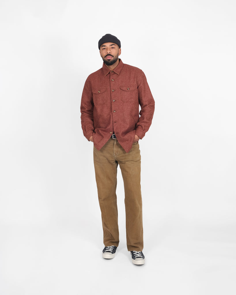 Crissman Overshirt - Brick Herringbone