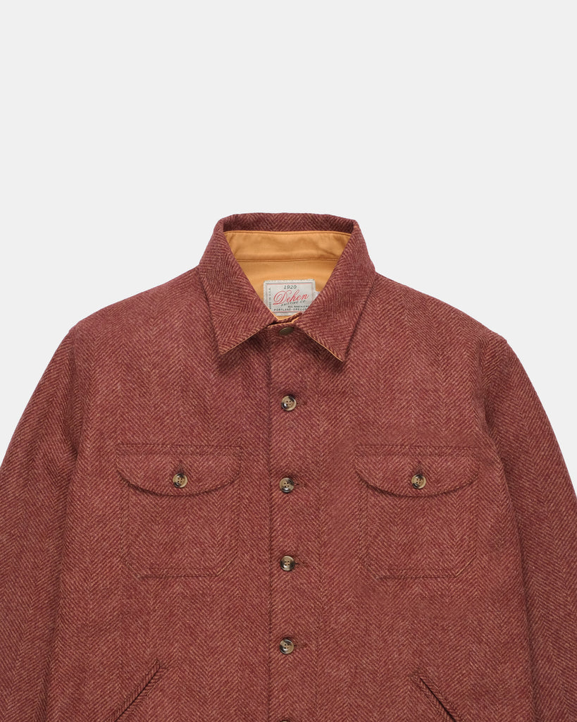 Crissman Overshirt - Brick Herringbone