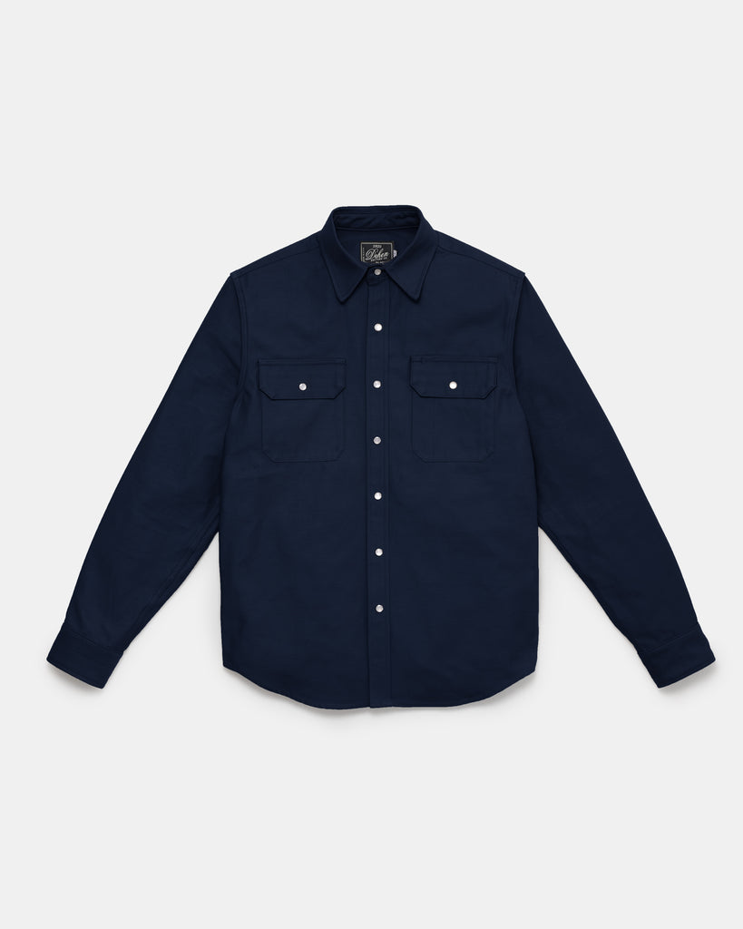 Drover Shirt - Navy Sateen