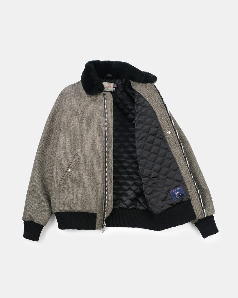 Flyer's Club Jacket - Warm Charcoal Herringbone