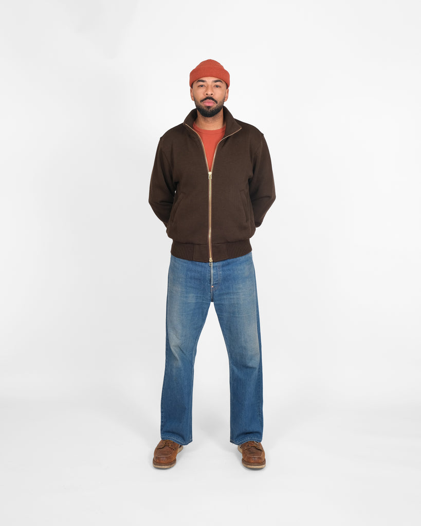 Full-Throttle Moto-Sweater - Brown