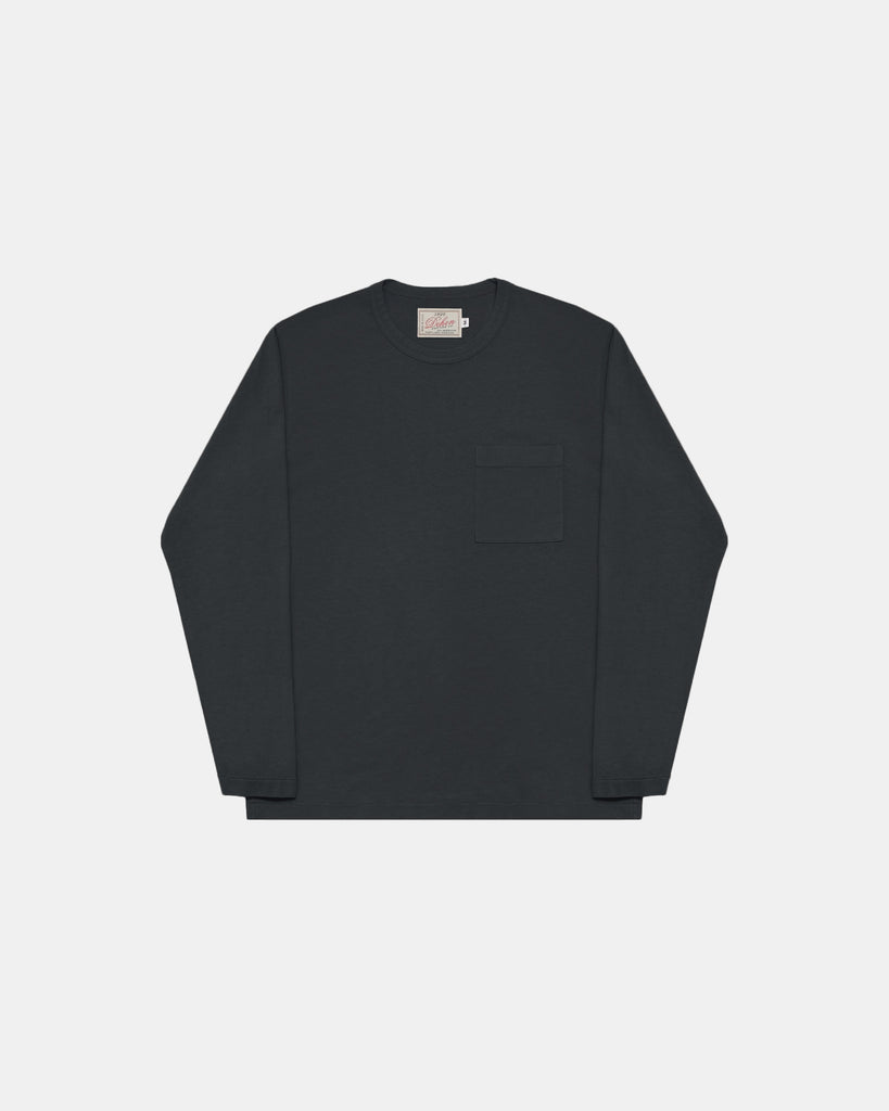 Heavy Duty Long Sleeve Tee - Single Pocket -Dark Charcoal