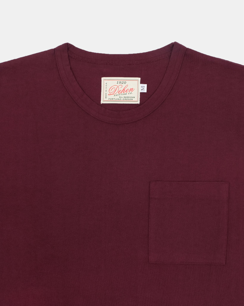 Heavy Duty Tee - Single Pocket - Burgundy