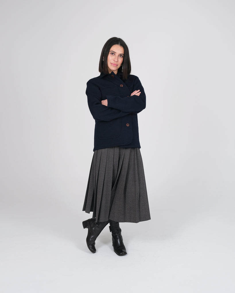 Women's Knit Work Coat - Dark Navy