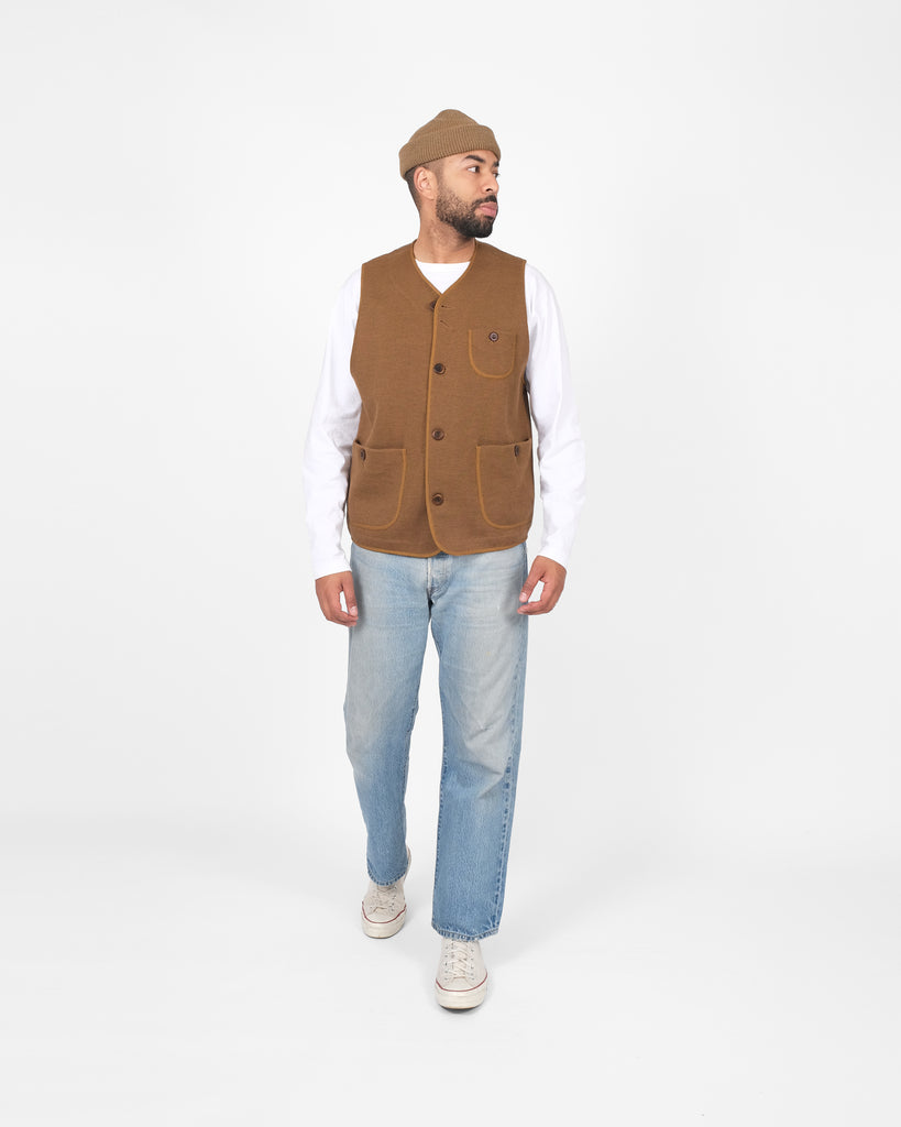 Knit Utility Vest - Dark Tan