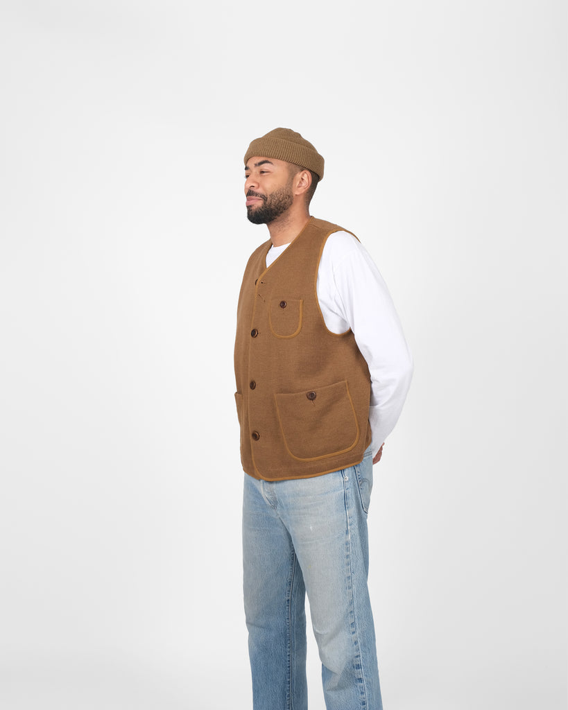 Knit Utility Vest - Dark Tan