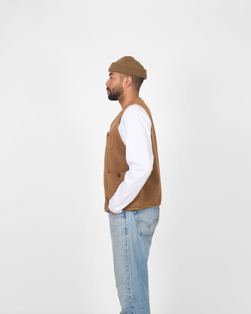 Knit Utility Vest - Dark Tan