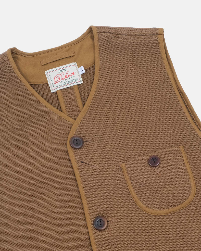 Knit Utility Vest - Dark Tan