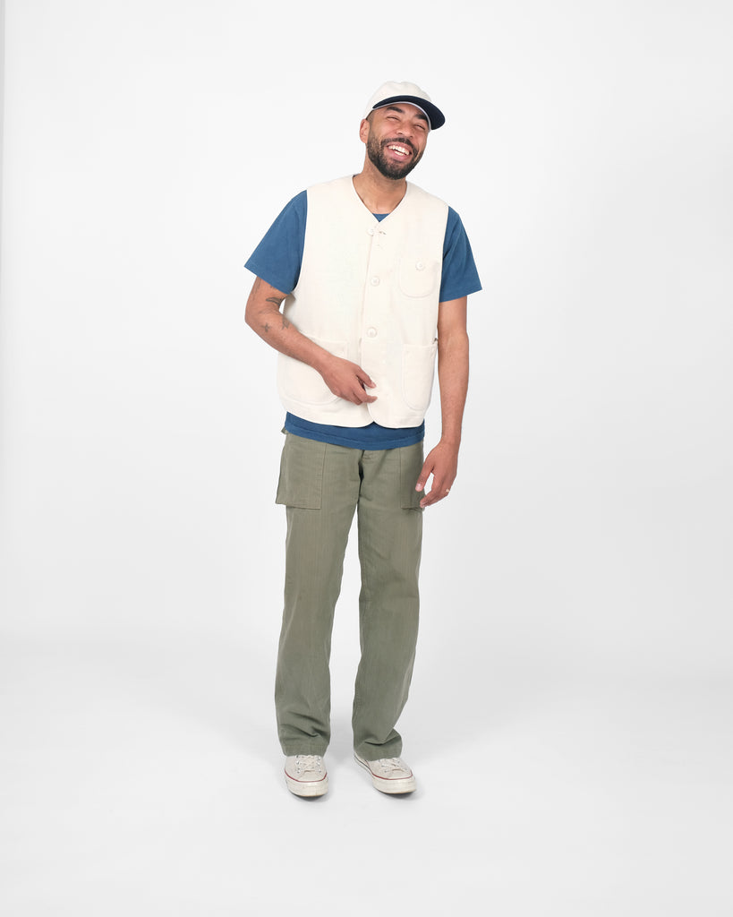 Knit Utility Vest - Off White