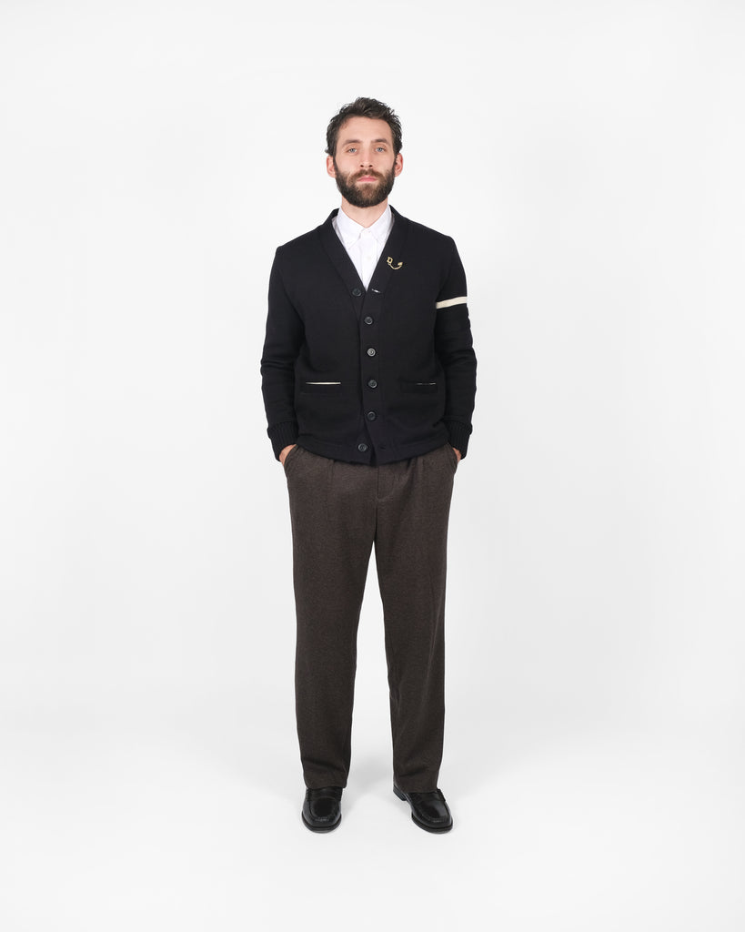 Varsity Cardigan - Black / Off White - Pre-Order