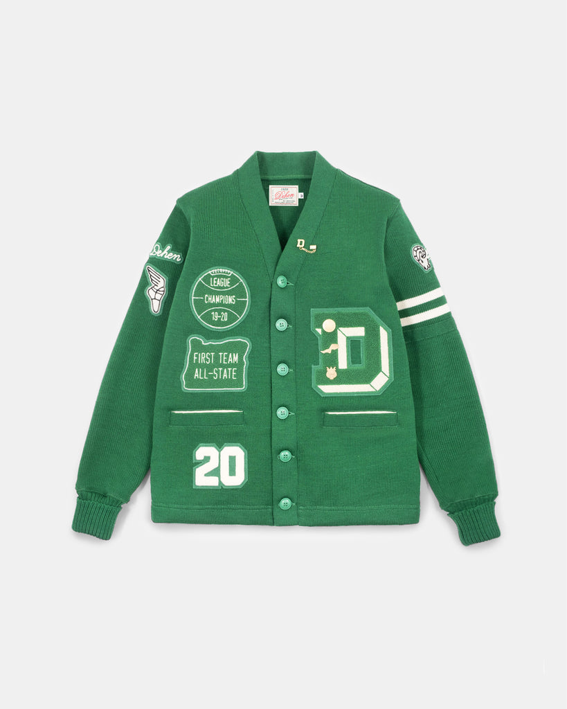 Varsity Cardigan - Kelly / Off White - Pre Order