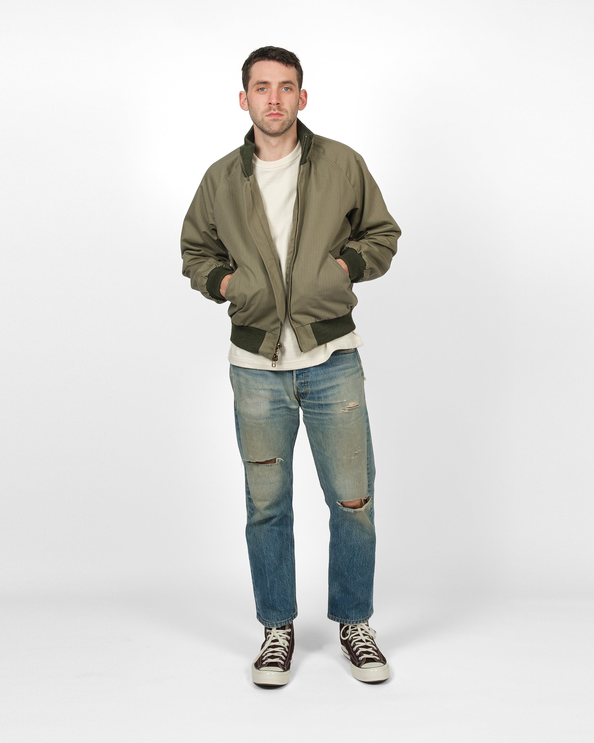 Pilot Jacket - Sage Dry Waxed Cotton – Dehen 1920