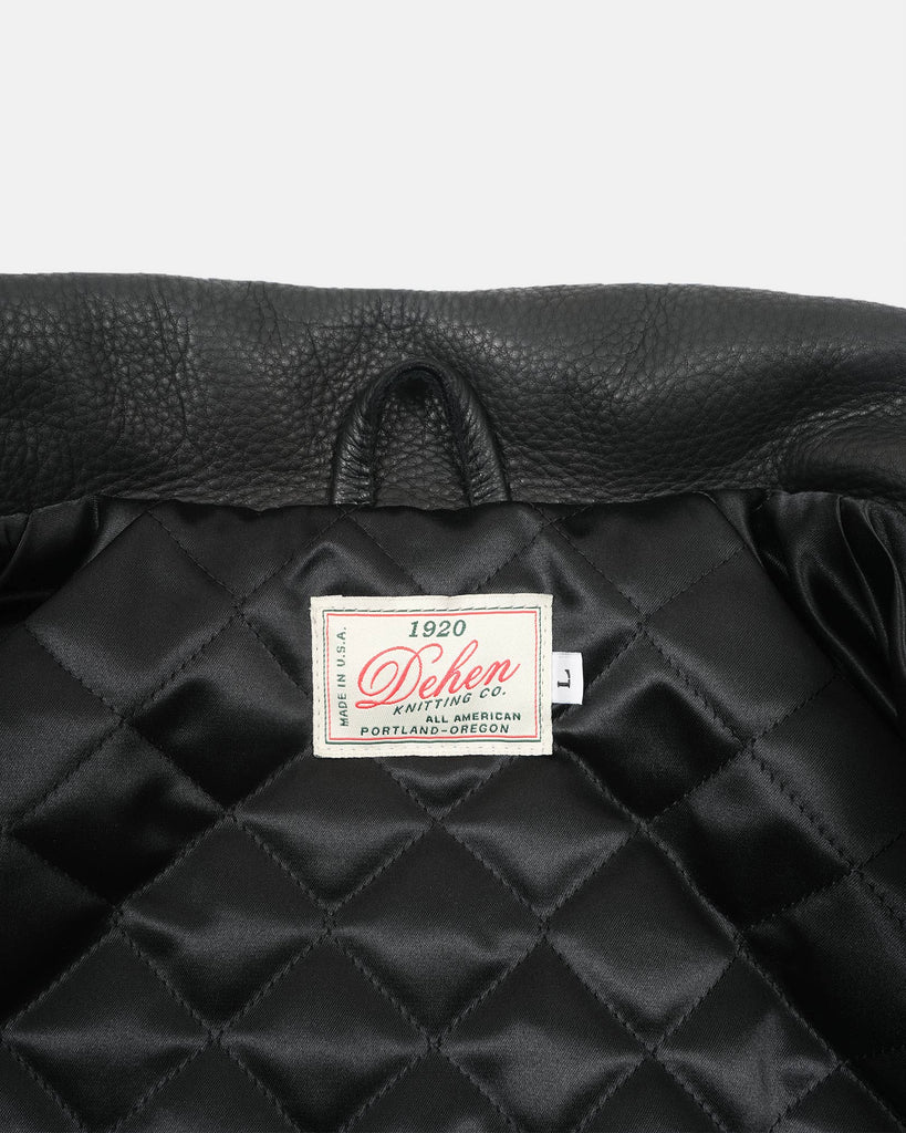 Raglan Varsity Jacket - Black / Off White & Scarlet
