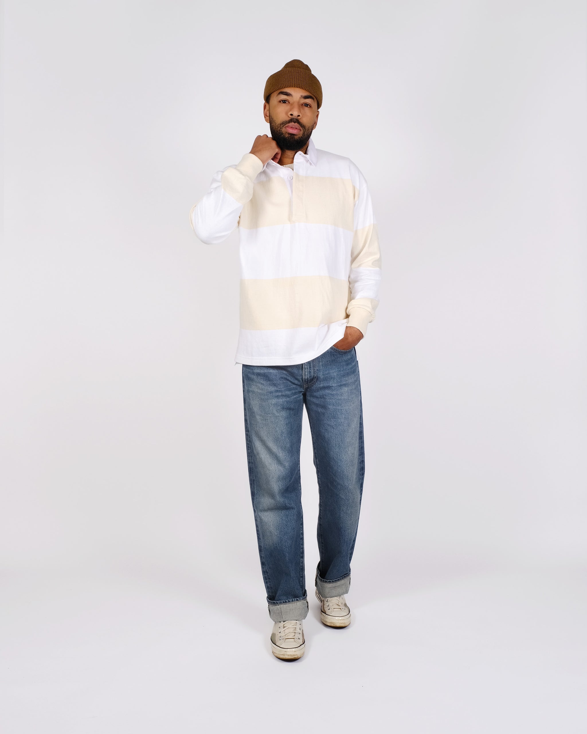 WHITE GOLD RUGBY ラインアウトサポーター Rugby Shirt - White / Natural