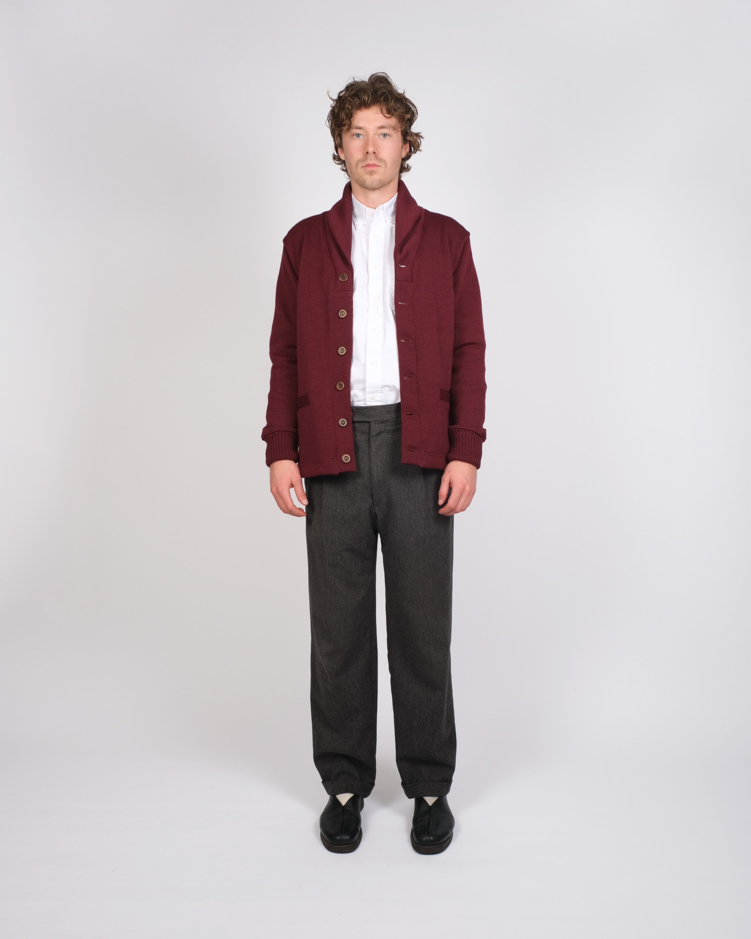Shawl Sweater Coat - Burgundy L Shawl Sweater Coat - Burgundy L
