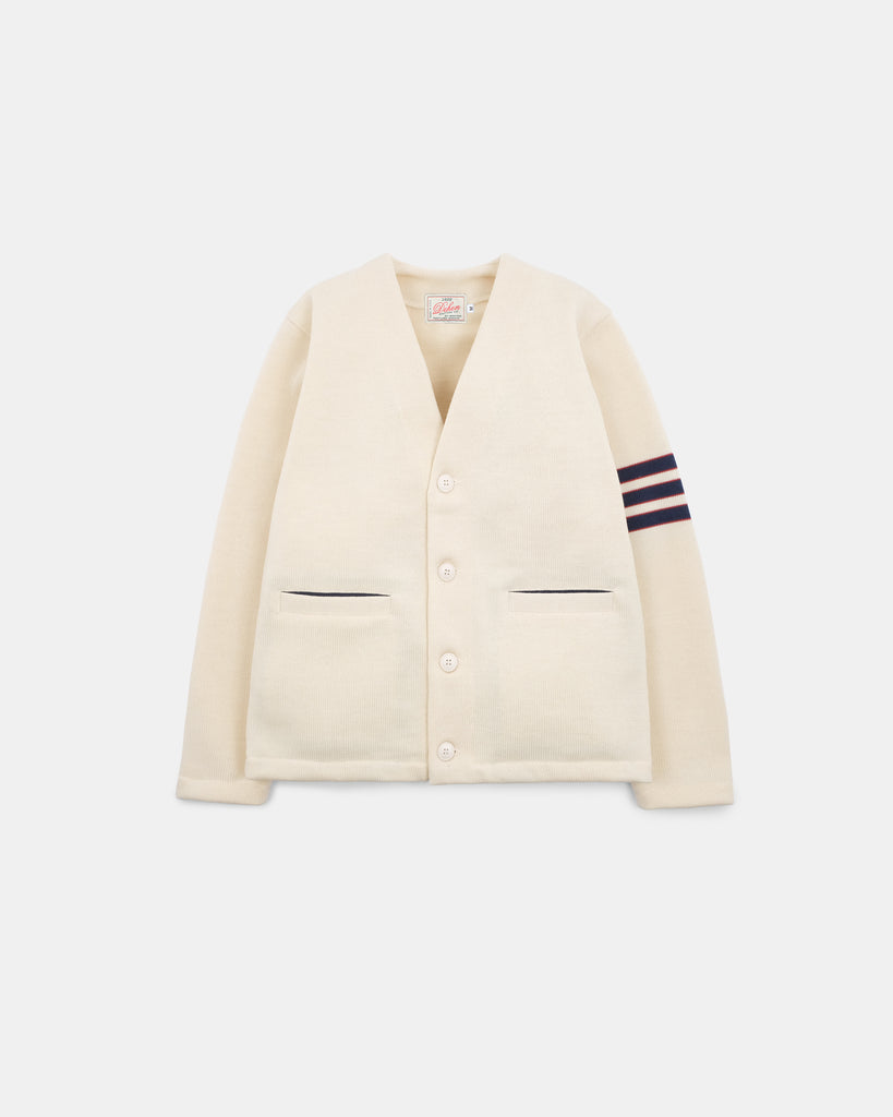 Slouchy Varsity Cardigan - Off White