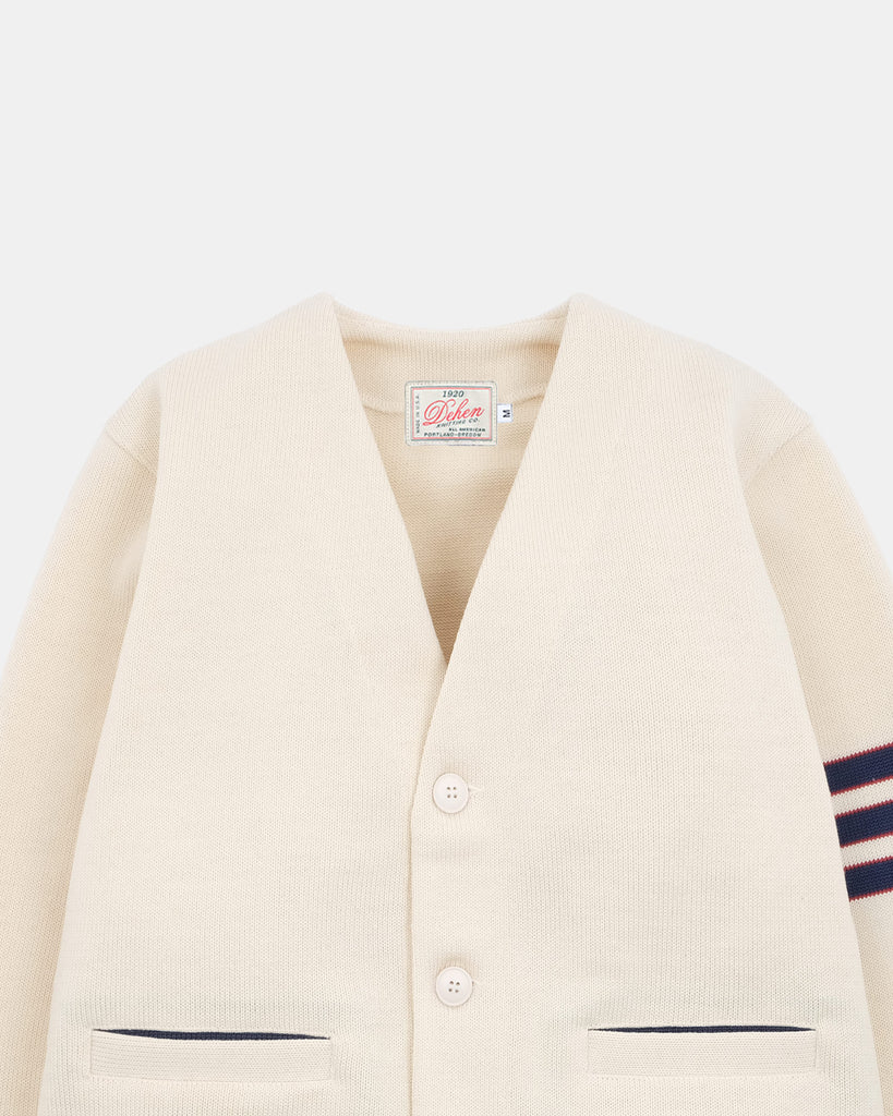 Slouchy Varsity Cardigan - Off White