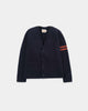 Slouchy Varsity Cardigan - Dark Navy / Burnt Orange