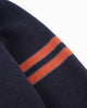 Slouchy Varsity Cardigan - Dark Navy / Burnt Orange - View 8