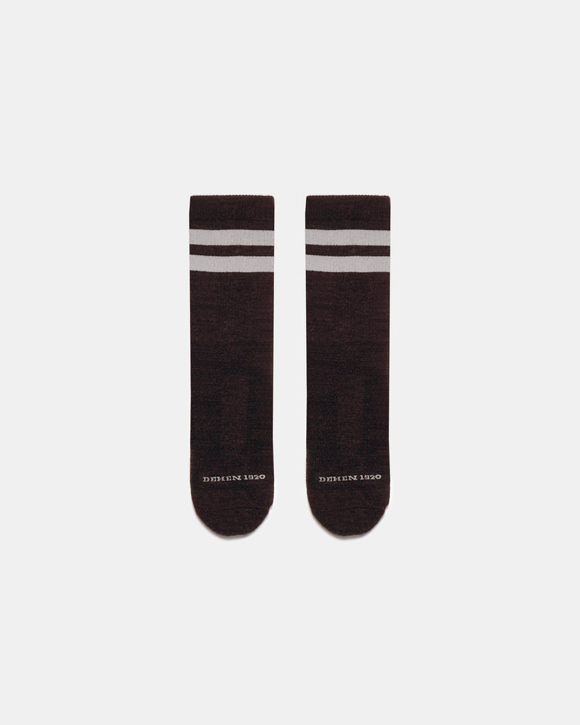 Heavy Duty Wool Socks - Brown Off White