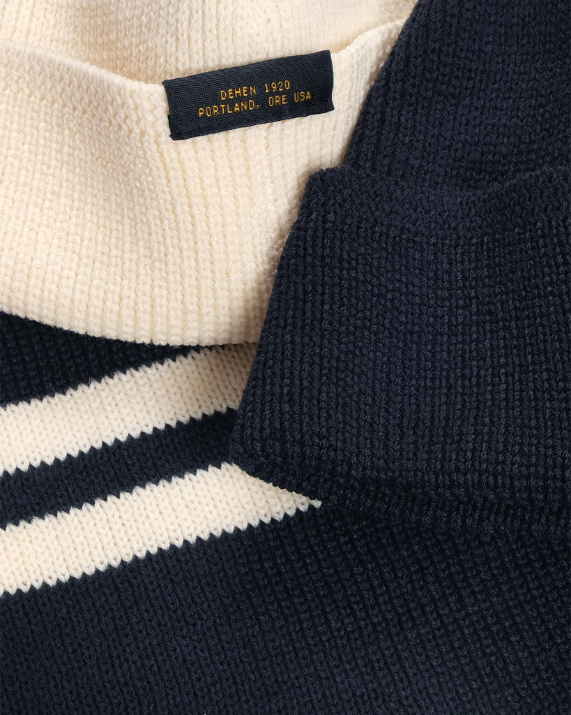 Scarf & Watch Cap Holiday Bundle - Navy / Off-White