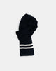 Striped Wool Scarf - Black / Off White - View 2