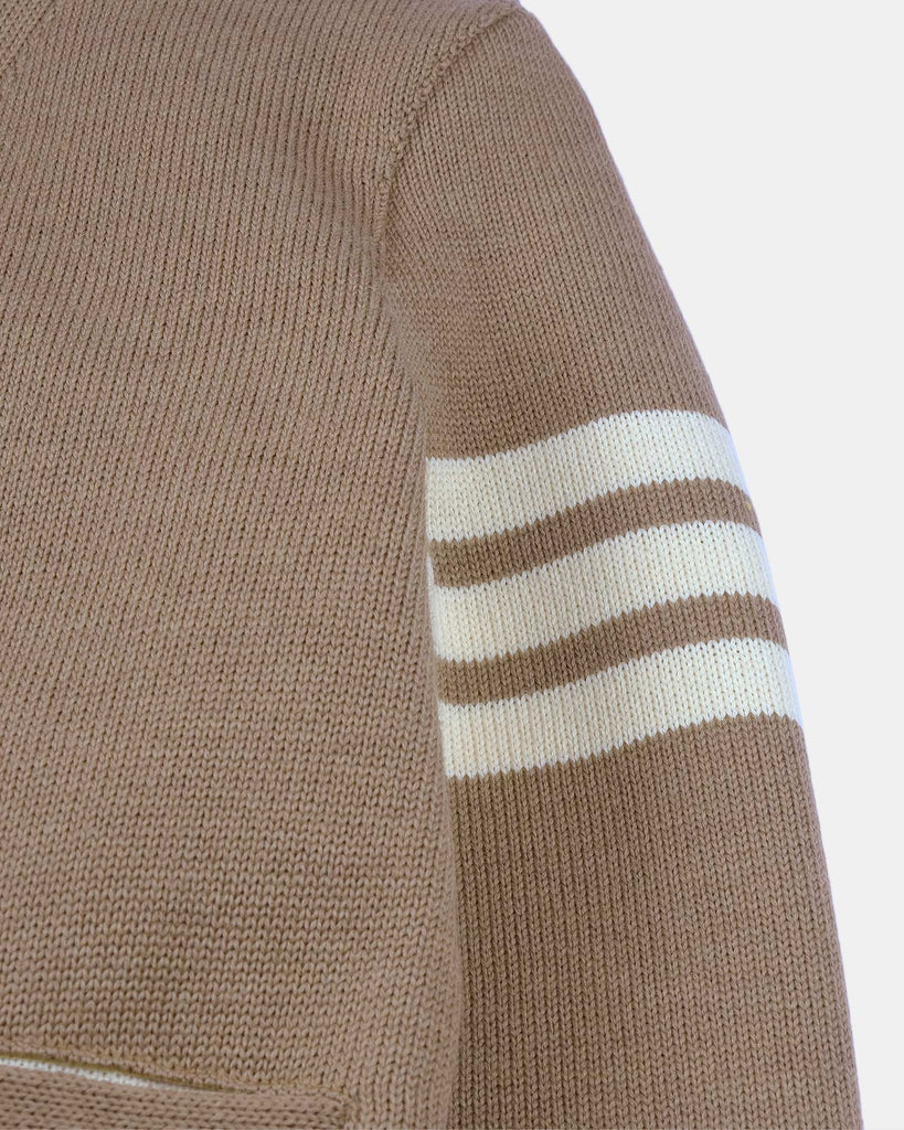 Women's Varsity Cardigan - Café / Off-White