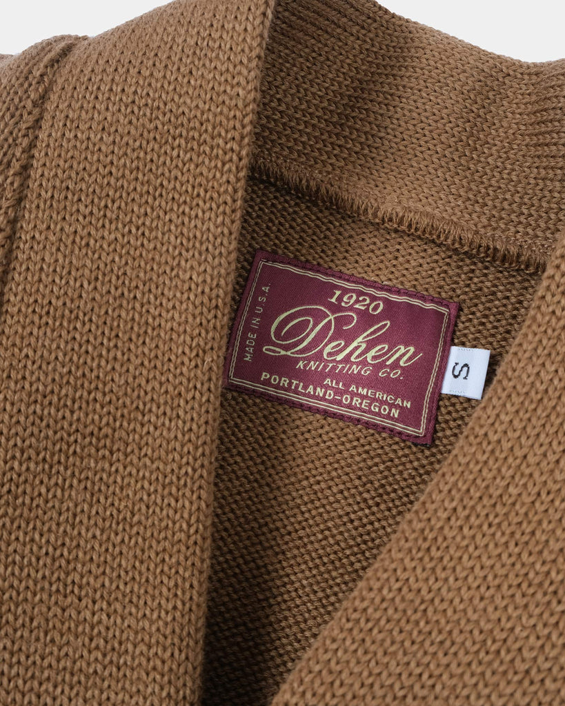 Women's Varsity Cardigan - Dark Tan / Dark Navy & Forster Red