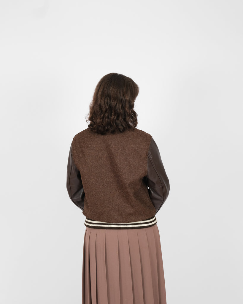 Women's Varsity Jacket - Medium Brown Mix