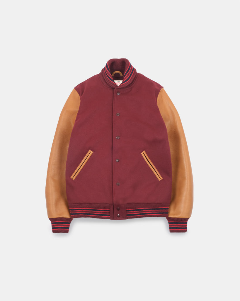 Varsity Jacket - Burgundy / Navy & Scarlet / Rust – Dehen 1920