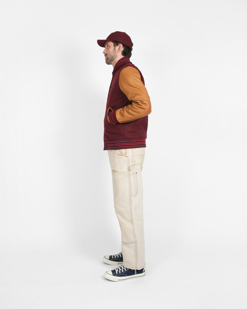 Varsity Jacket - Burgundy / Navy & Scarlet / Rust