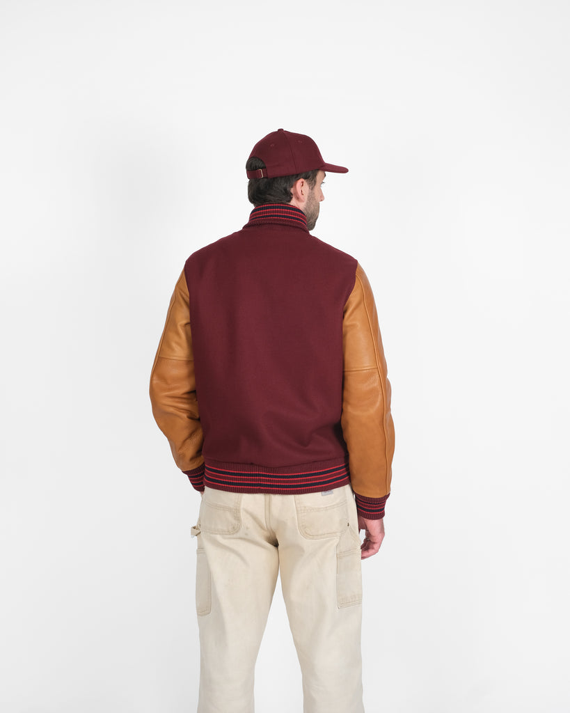 Varsity Jacket - Burgundy / Navy & Scarlet / Rust