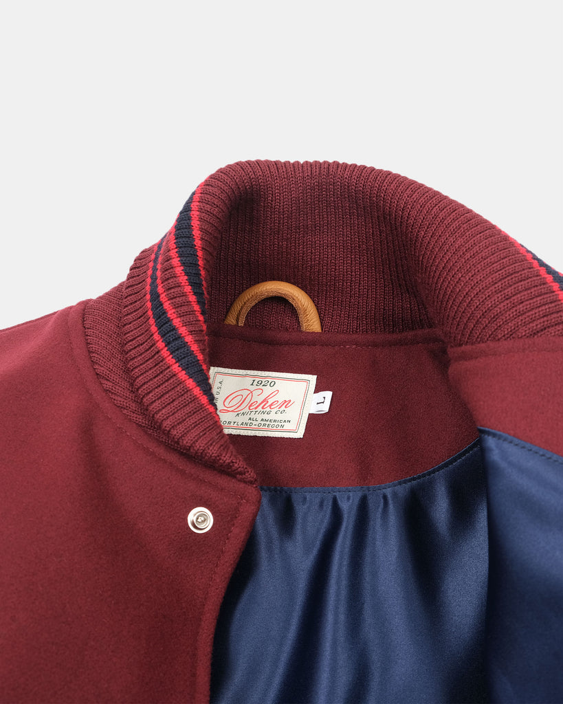 Varsity Jacket - Burgundy / Navy & Scarlet / Rust