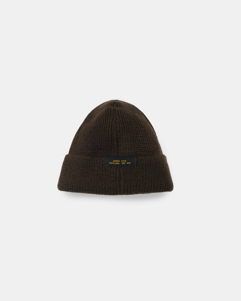 Wool Knit Watch Cap - Brown