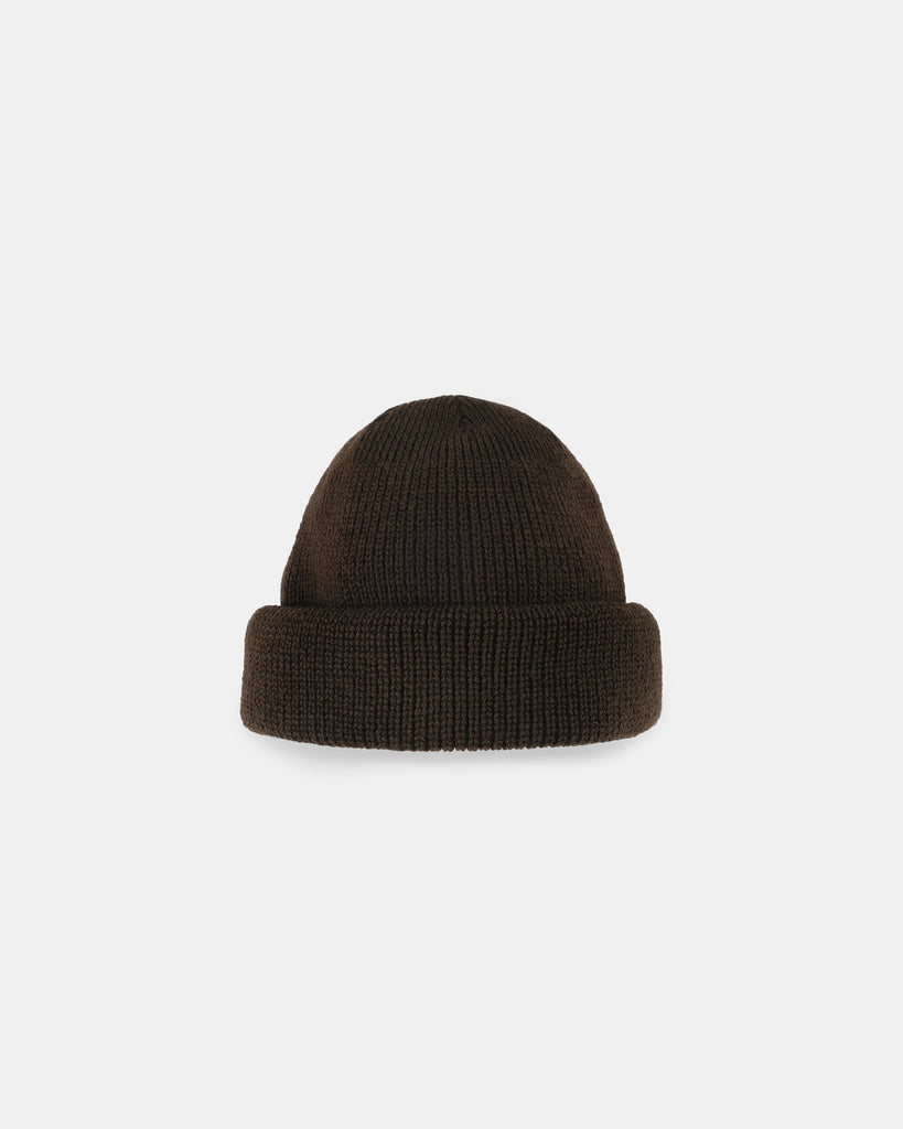 Wool Knit Watch Cap - Brown
